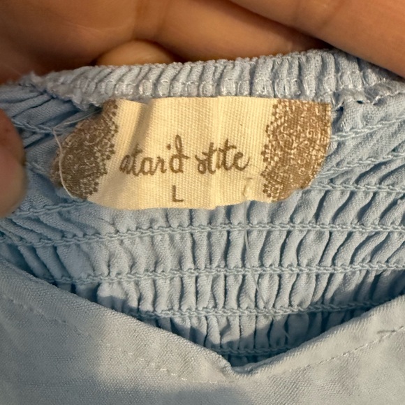 Altar'd State Sky Blue Ruffle Crop Top - Picture 2 of 5